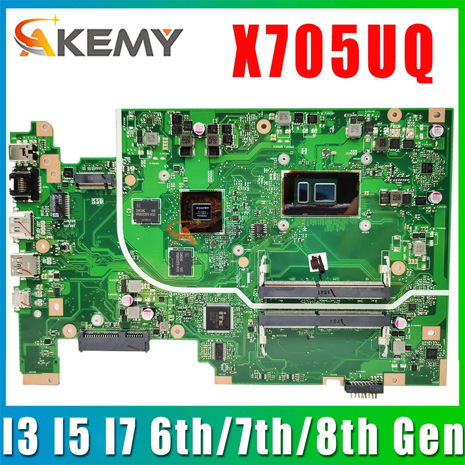 X705UQ Anakart X705UV X705UB X705UN X705UBP X705UVP A705U X705UNR X705UF Laptop Anakart 4405U I3 I5 I7 6./7. / 8. Görüntü 0