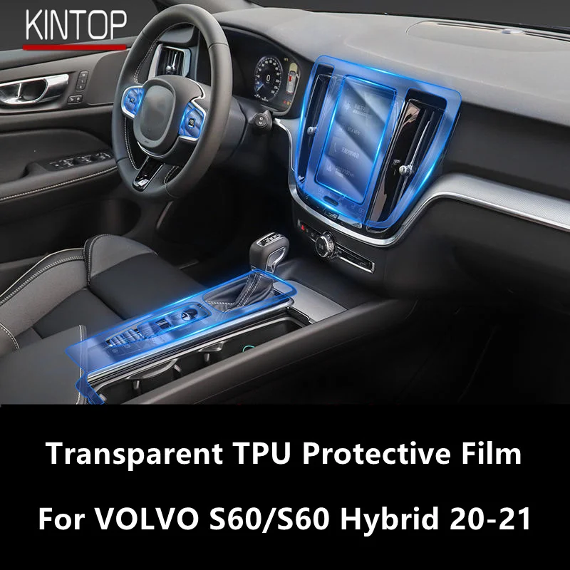 VOLVO için S60 / S60 Hibrid 20-21 Araba İç Merkezi Konsol Şeffaf TPU koruyucu film Anti-scratch Onarım Filmi Aksesuarları Görüntü 0