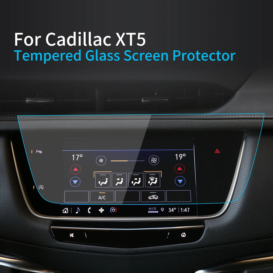 Araba Çıkartmaları Carplay Ekran Koruyucu Cadillac XT5 2023 Ekran Temperli Cam koruyucu film Navigasyon Araba Aksesuarları Görüntü 0