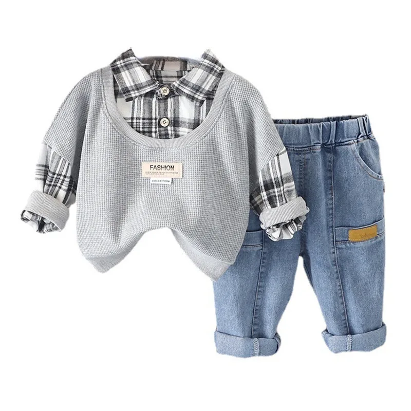 Yeni Bahar Sonbahar Bebek Erkek Giysileri Takım Elbise Çocuk günlük t-Shirt Pantolon 2 adet / takım Toddler Spor Kostüm Bebek Çocuk Eşofman Görüntü 0
