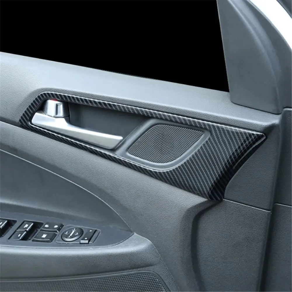Hyundai Tucson 2019 2020 için Karbon Fiber Araba Aksesuarları İç Kapı Kolu kase kapağı Trim Kalıplama Oto Styling Görüntü 0