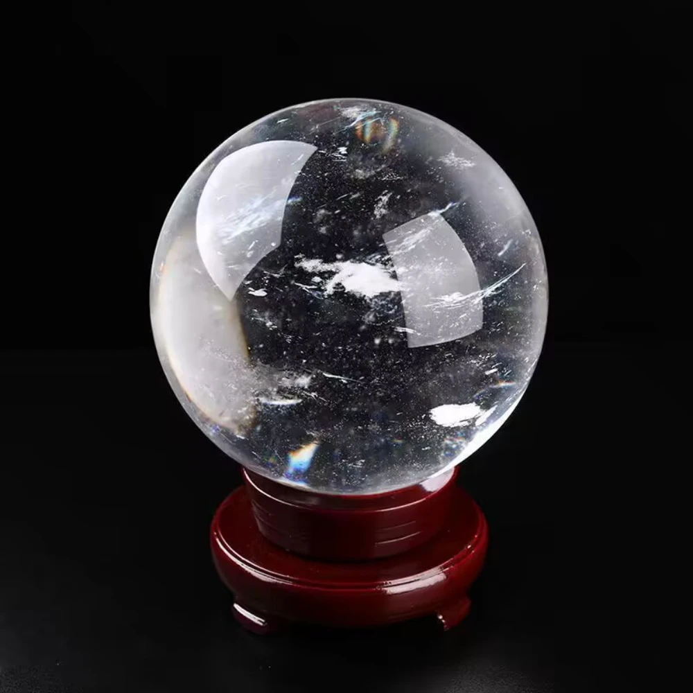 90-95mm Beyaz Kristal Temizle Eritme Kuvars Topu Reiki Şifa Taş Mineraller Numune Şanslı FengShui Ev Dekorasyon Görüntü 1