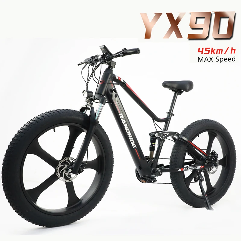 AB Stok Elektrikli Dağ Bisikleti 48V 13.6 Ah E-Bisiklet 4.0 Yağ SHİMANO Hidrolik Fren Kar Bisiklet Entegre Tekerlek Yetişkin için Görüntü 1