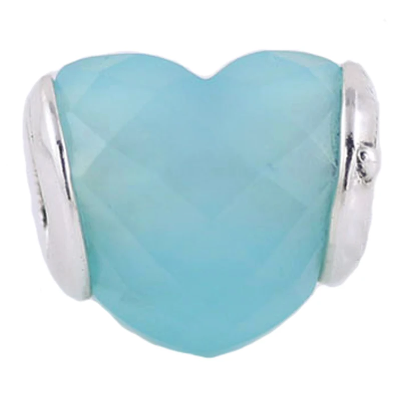 Yeni Renkli Şekli Aşk Faceted Kalp Boncuk Cam 925 Ayar Gümüş Charm Fit Avrupa Bilezik Takı Görüntü 1