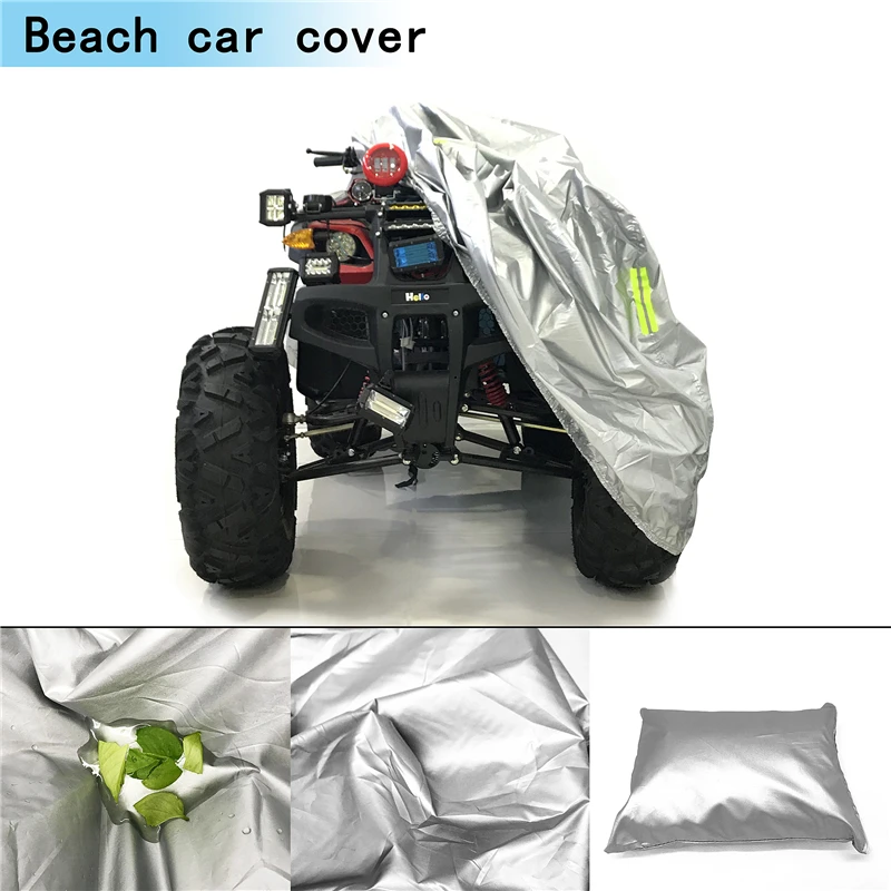Gümüş ATV plaj arabası Kapak Motosiklet Scooter Toz Geçirmez Kapak Motosiklet Su Geçirmez Koruyucu Kapakları M L XL 2XL 3XL Evrensel Görüntü 1