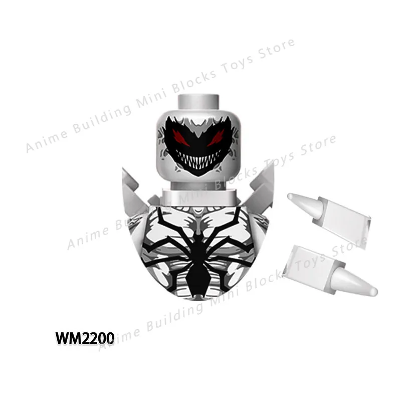 Disney Marvel Oyuncak Anime Tuğla Örümcek Adam Venom Mini Aksiyon oyuncak figürler Yapı Taşları Montaj Oyuncaklar Çocuklar Hediyeler WM6120 WM2202 Görüntü 2