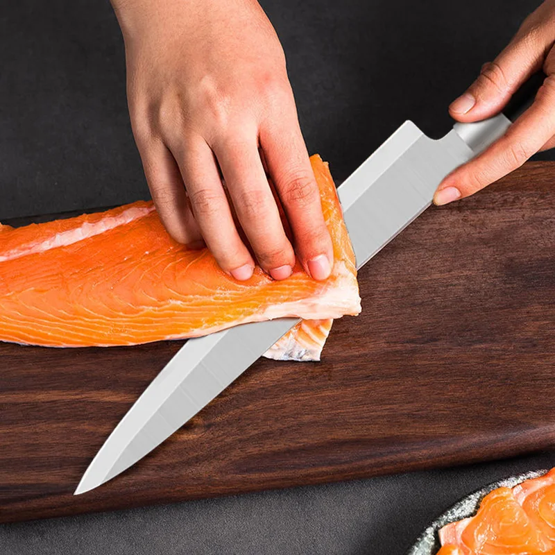 Suşi Bıçak somon balığı Fileto Japon şef bıçağı Paslanmaz Çelik Sebze Dilim Et Cleaver Mutfak Bıçağı Görüntü 2