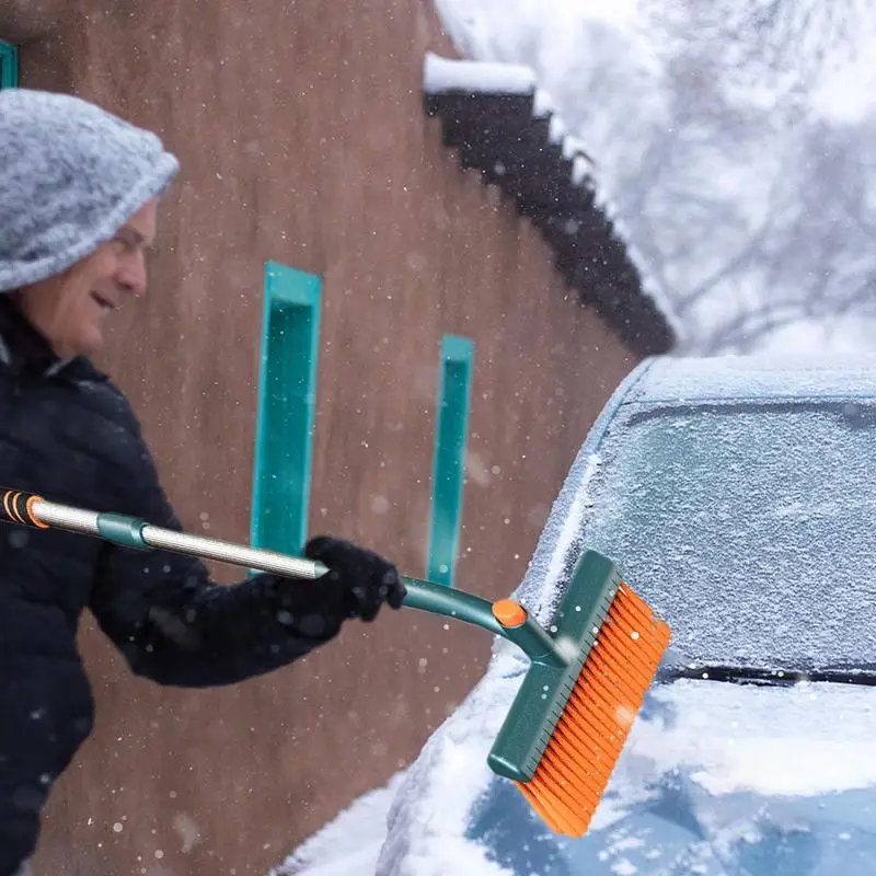 Araba için Kar Fırçası Araç ön camı için Kar Fırçalı Teleskopik Buz Kazıyıcı Kamyon SUV için Köpük Kavrama ile Uzatılabilir Kar Fırçası Görüntü 3