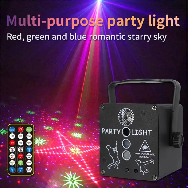 Mini DJ Disko RGB Lazer ışık projektör USB şarj edilebilir led lamba Sahne aydınlatma Etkisi Parti Tatil Düğün Noel Lambası Görüntü 4