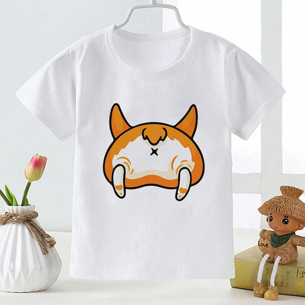 Kawaii Karikatür Toddler Kız T Shirt 2-12 Yıl Sevimli Hayvan Köpek Baskı Çocuk Giysileri Estetik Yaz Bebek Üstleri Çocuk T-shirt Görüntü 4