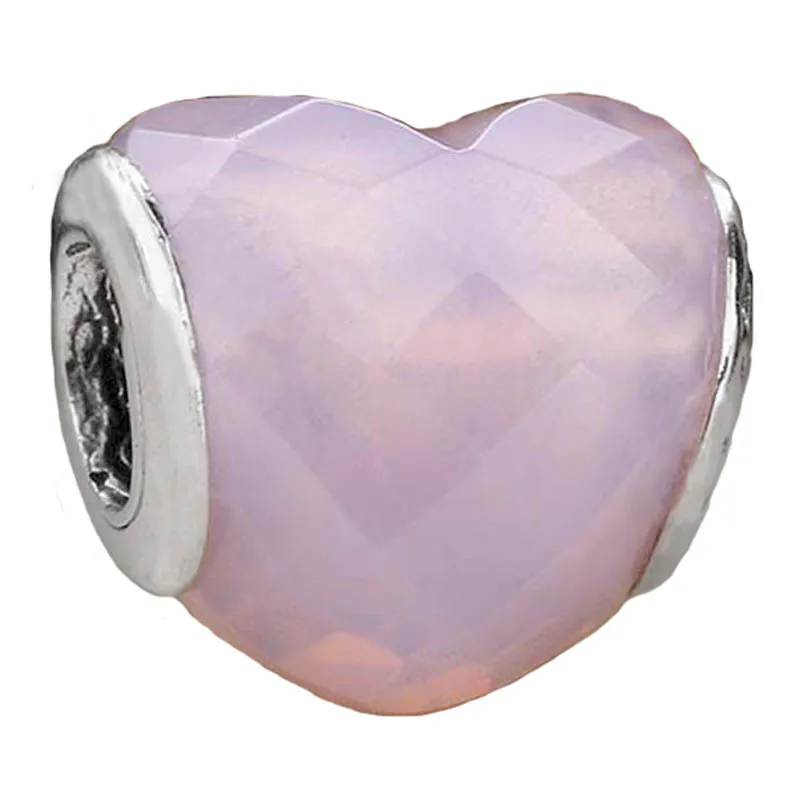 Yeni Renkli Şekli Aşk Faceted Kalp Boncuk Cam 925 Ayar Gümüş Charm Fit Avrupa Bilezik Takı Görüntü 4