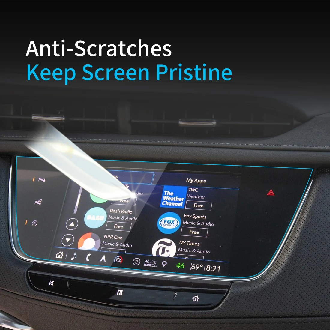 Araba Çıkartmaları Carplay Ekran Koruyucu Cadillac XT5 2023 Ekran Temperli Cam koruyucu film Navigasyon Araba Aksesuarları Görüntü 4