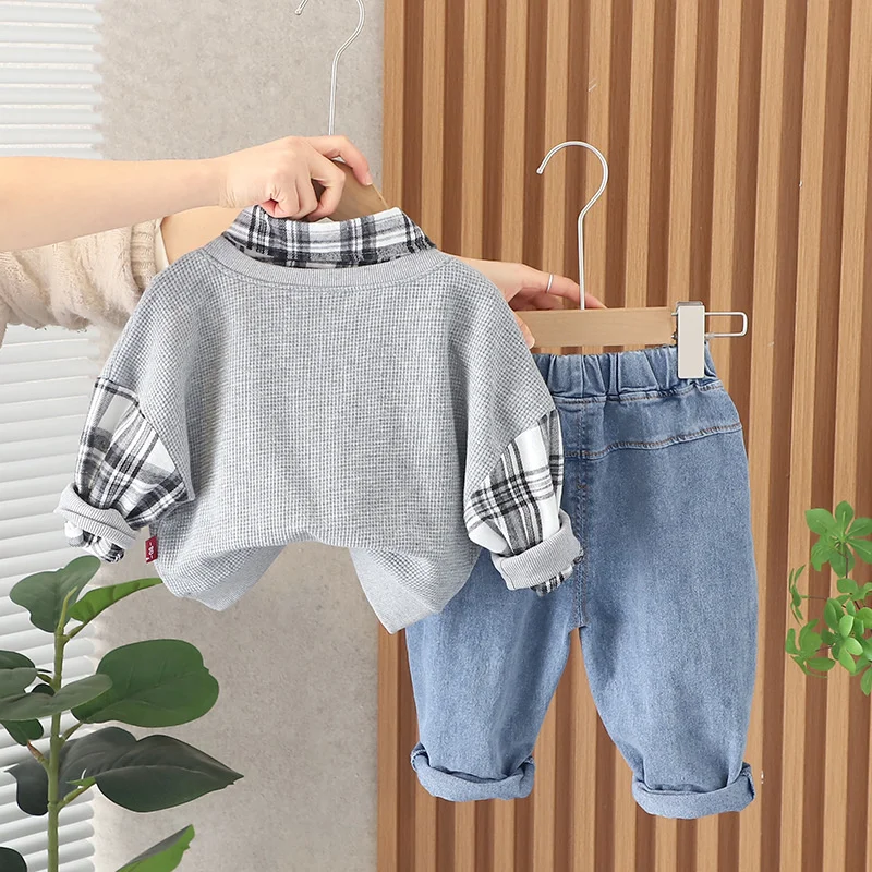 Yeni Bahar Sonbahar Bebek Erkek Giysileri Takım Elbise Çocuk günlük t-Shirt Pantolon 2 adet / takım Toddler Spor Kostüm Bebek Çocuk Eşofman Görüntü 4