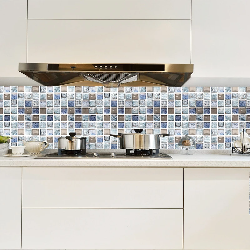 Mozaik 3D Duvar Sticker mutfak yağı Geçirmez Kendinden Yapışkanlı Etiket Yüksek Sıcaklık Dayanımı Tuvalet Duvar Yenileme Ev Dekor Görüntü 4