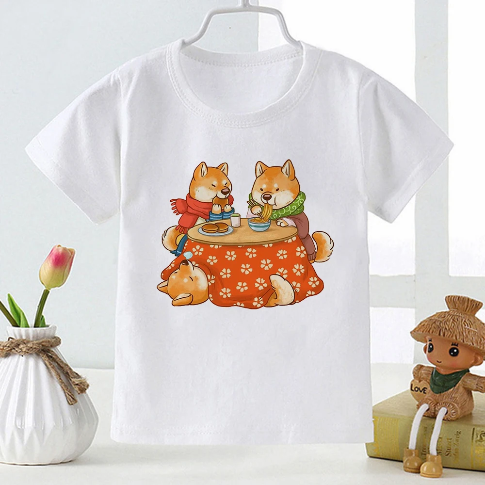 Kawaii Karikatür Toddler Kız T Shirt 2-12 Yıl Sevimli Hayvan Köpek Baskı Çocuk Giysileri Estetik Yaz Bebek Üstleri Çocuk T-shirt Görüntü 5