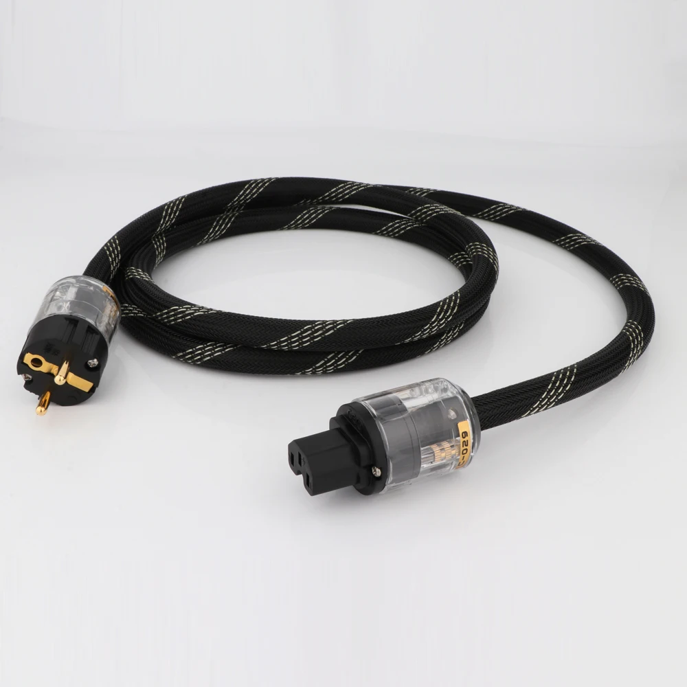 Yüksek Kaliteli D504 AB Ses Güç Kablosu AC Güç Kablosu ile Altın Kaplama priz ABD AC şebeke kablosu Hıfı güç Hattı amplifikatör Görüntü 5