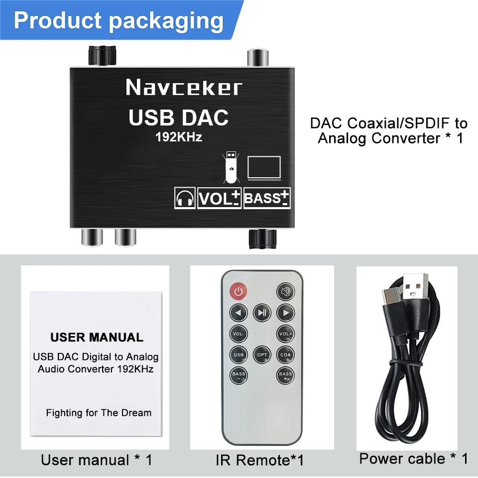 Navceker DAC dijitalden Analog ses dönüştürücü Optik Koaksiyel Fiber SPDIF RCA 3.5 mm Jack Ses Adaptörü Amplifikatör PS4 TV Görüntü 5
