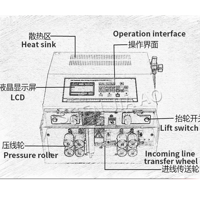 Otomatik Bilgisayar Tel Sıyırma Makinesi Kılıf Dilsiz Kablo Küçük Kare Çift Kesme Hattı Bilgisayar Tel Sıyırma Makinesi 1 ADET Görüntü 5