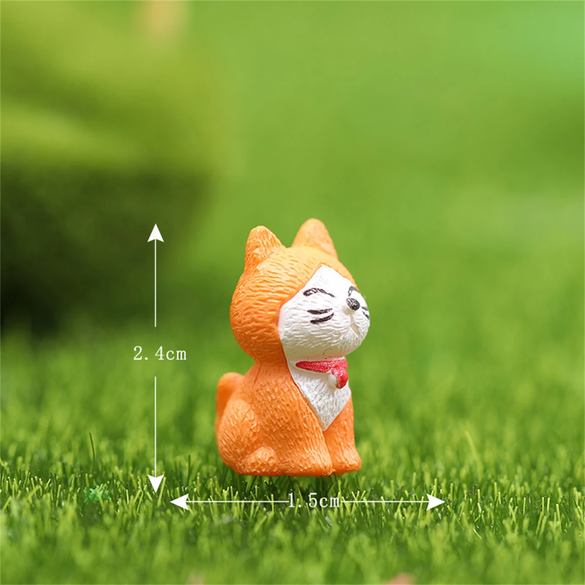 2 ADET Minyatür Sevimli Kedi Heykelcik Peri Bahçe Modeli Mikro Peyzaj Dekor DIY Görüntü 5