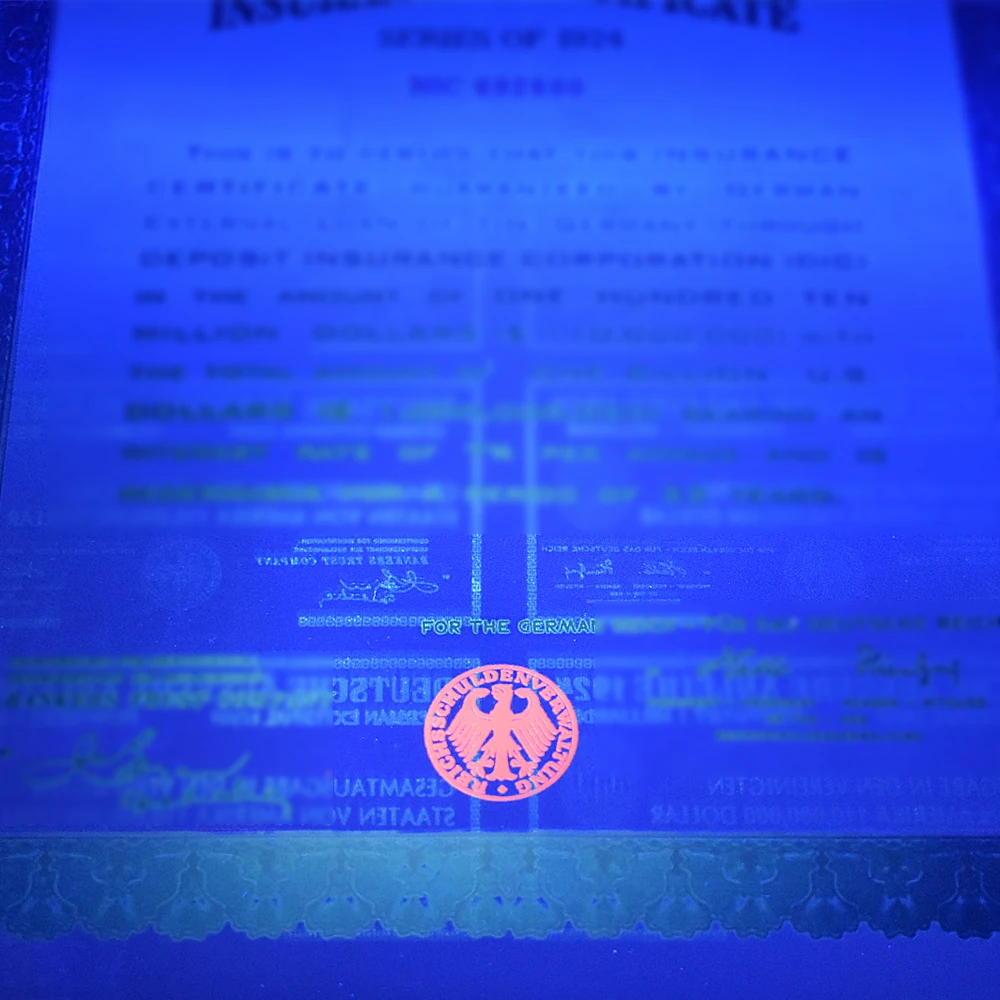 300 Adet / takım 1924 Alman Bond 1000 $Altın Folyo Banknot UV Ultraviyole ve Seri Numarası Kutusu Koleksiyonu İş Hediyeler Görüntü 5